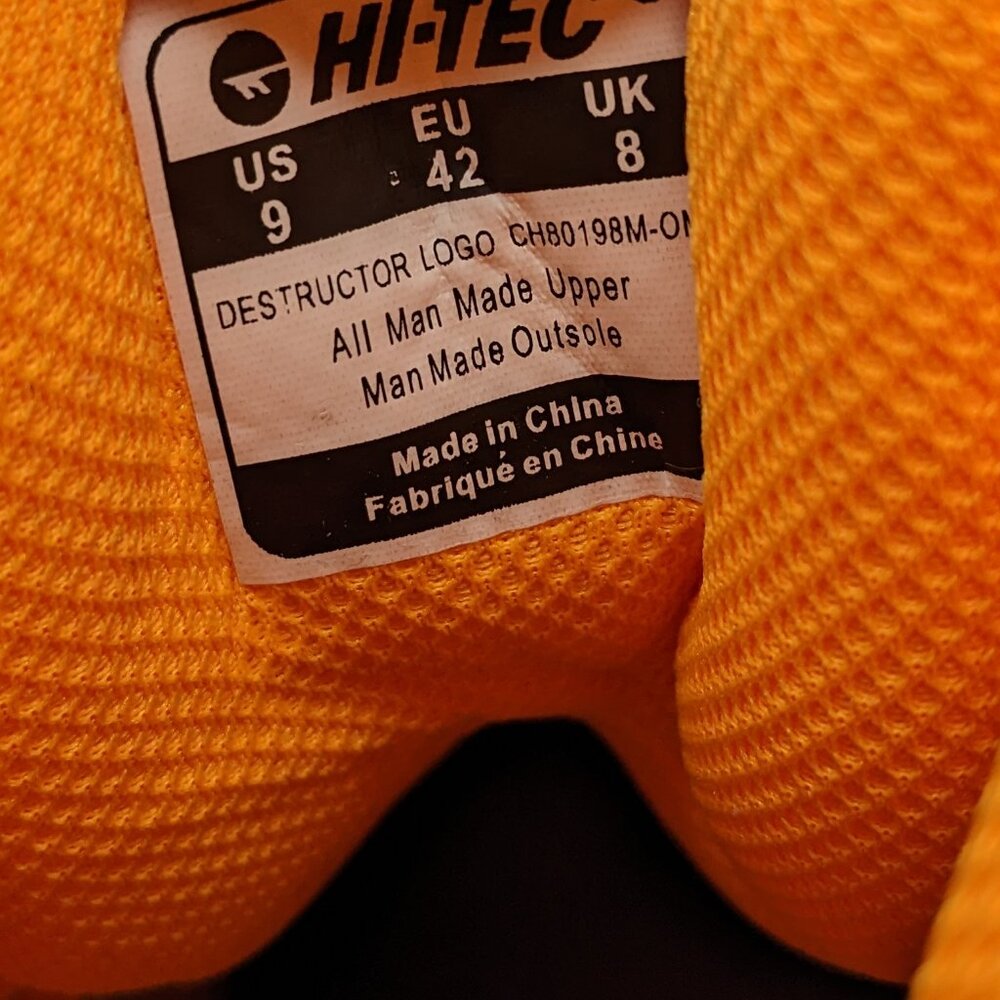 Hi-Tec Destructor Logo Hiking Boots, Blue/Orange, Men's 9 M - Picture 8 of 8